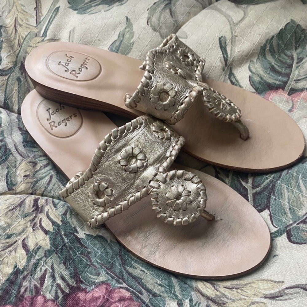 Jack Rogers sandals, used but plenty of life left. Gold size 7